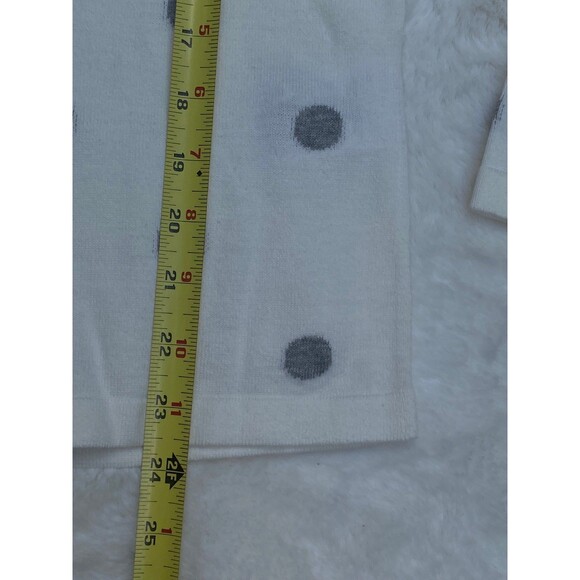 Tommy Hilfiger White grey Polka dots v neck sweater cotton Women's size S - Picture 11 of 12